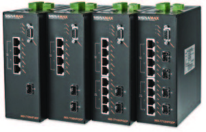 Managed Industrial PoE Switches Fanless Operation Signamax 10/100 Managed Industrial PoE/PoE+ Switches