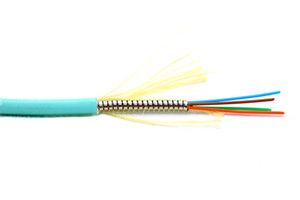 multimode 4 Core 900um OM3 Armored Plenum Fiber Optic Wire Cable